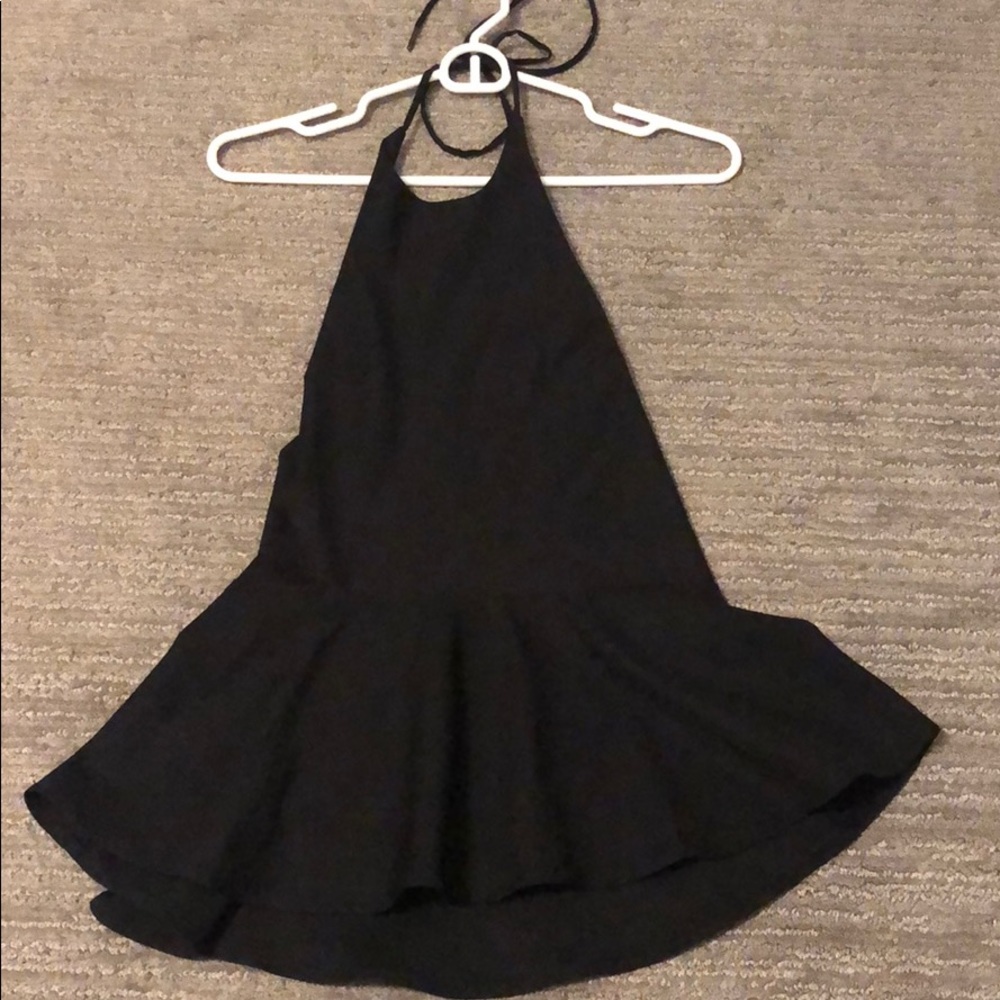 Tobi Black halter baby doll backless top